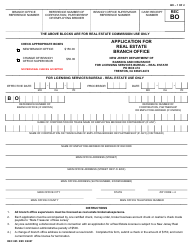 Form REC005 Application for Real Estate Branch Office - New Jersey