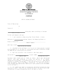 Form REC-009 Office Closing Affidavit - New Jersey