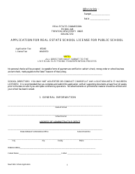 Document preview: Application for Real Estate School License for Public School - New Jersey