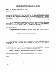 Document preview: Irrevocable Consent to Service of Process - New Jersey