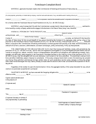 Document preview: Foreclosure Consultant Bond - New Jersey