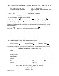 Banking Licensee Change of Legal Name and/or Address Form - New Jersey, Page 3