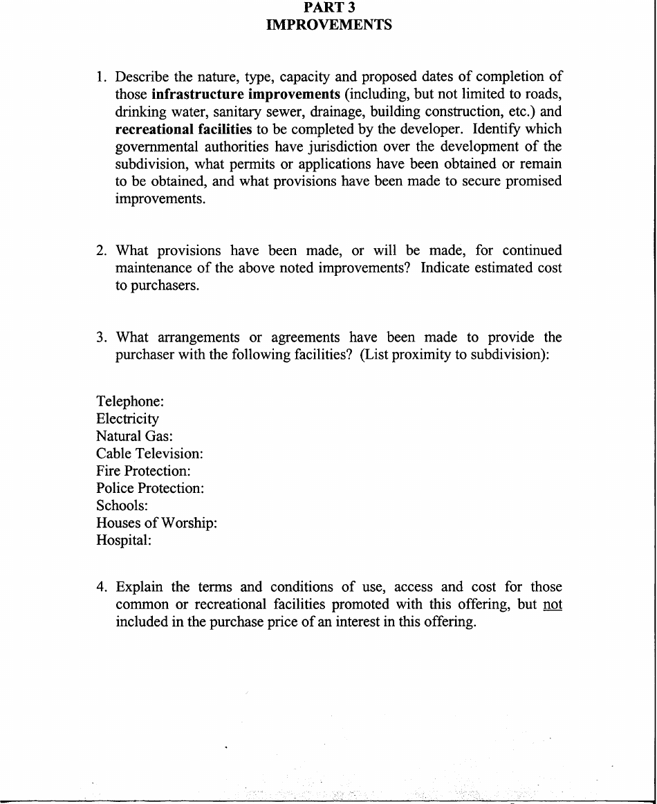 Nj Public Offering Statement Format - New Jersey, Page 5