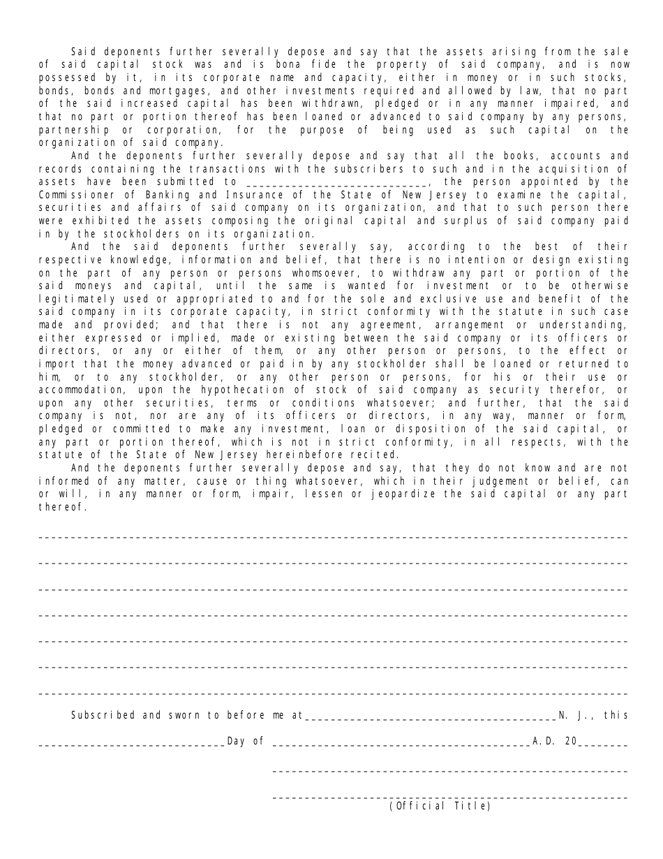 Affidavit of Officers and Directors - New Jersey, Page 2