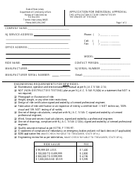 Form ES-90B &quot;Application for Individual Approval&quot; - New Jersey