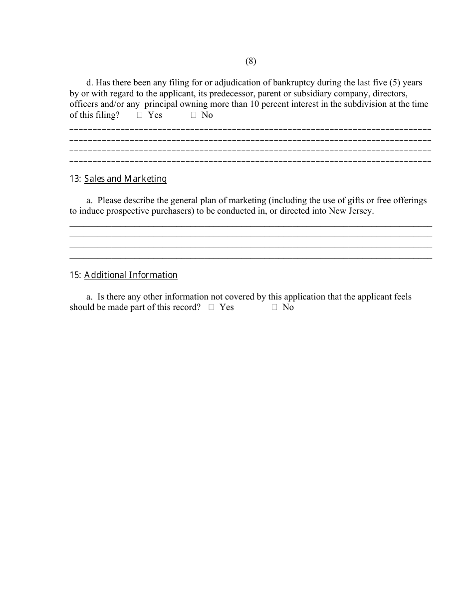 Application for a Secondary Registration - New Jersey, Page 8