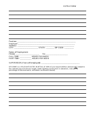 Extra Form for Listing Additional Experience - New Jersey, Page 2