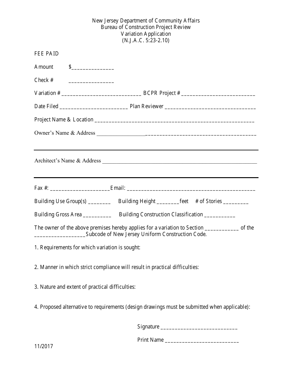 Variation Application - New Jersey, Page 3