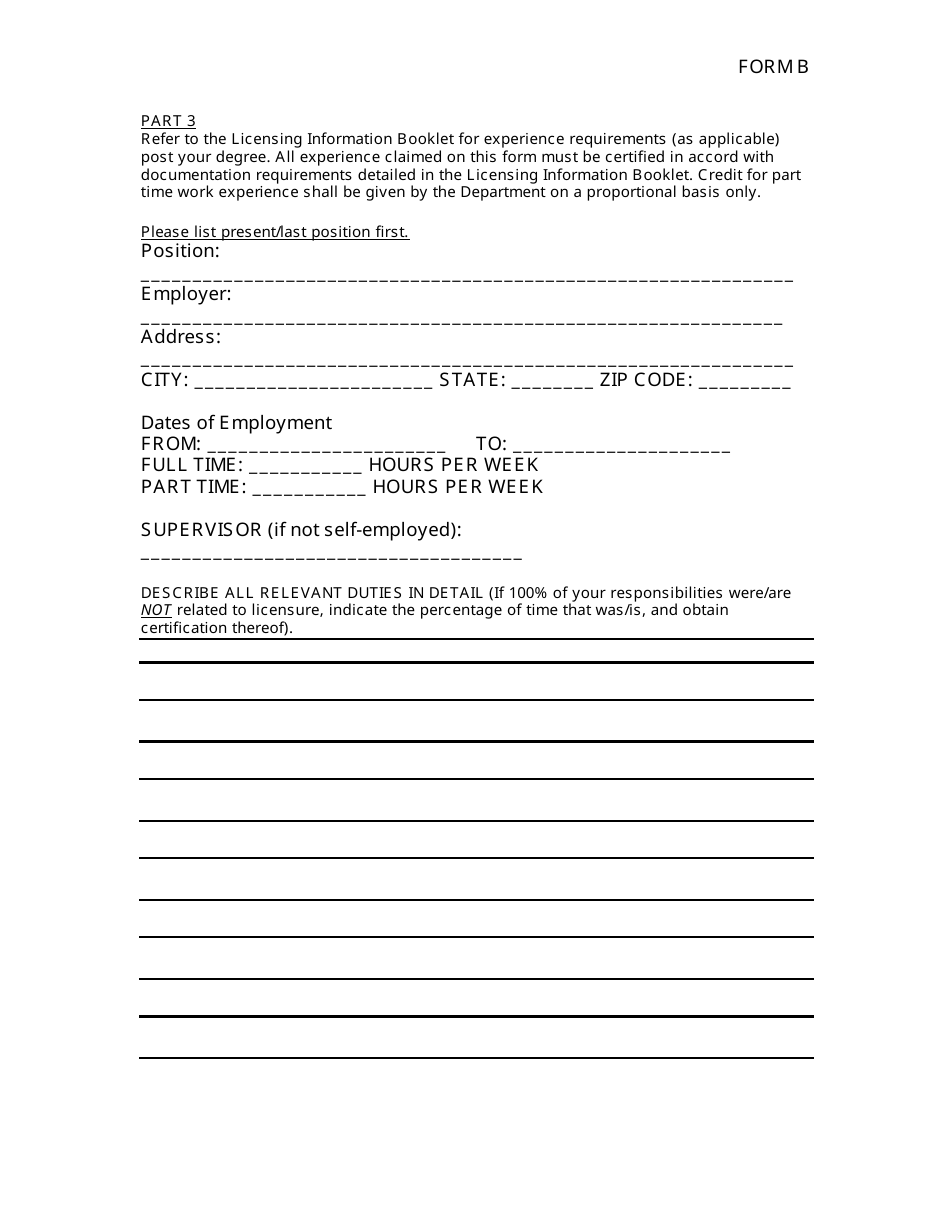 MDI Form B Applicants With Relevant Degrees and / or Licensure / Registration as an Engineer / Architect - New Jersey, Page 2