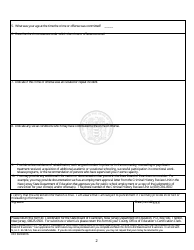 Criminal/Offense Information Form - New Jersey, Page 2