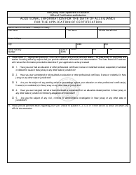 Document preview: Additional Information for the Oath of Allegiance for the Application of Certification - New Jersey