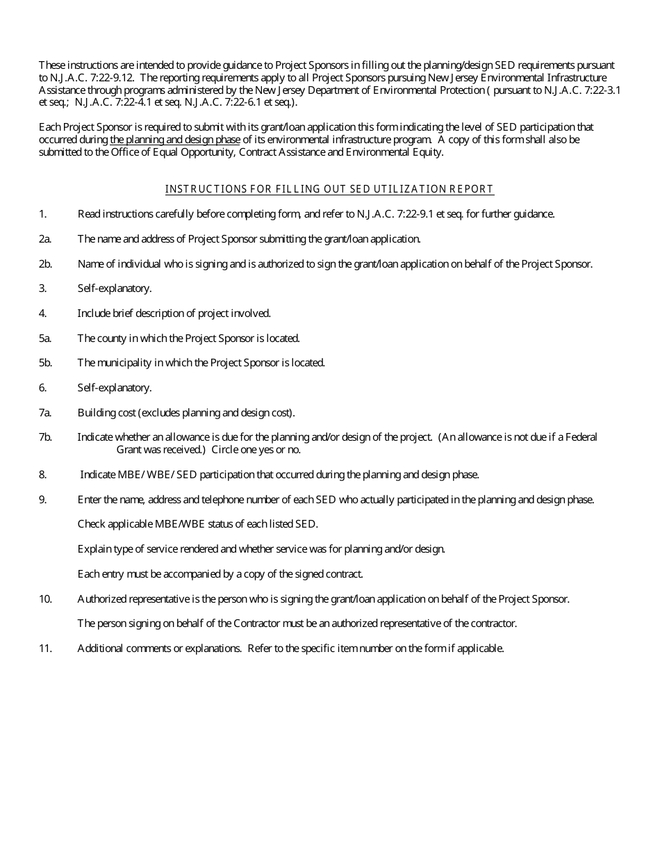 Form OEO-001 Sed Participation During Planning and Design for Contracting Agencies - New Jersey, Page 2