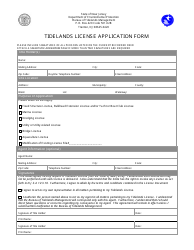 Document preview: Tidelands License Application Form - New Jersey