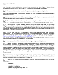 Creation, Restoration or Enhancement for a Wetland Mitigation Proposal Checklist - New Jersey, Page 2