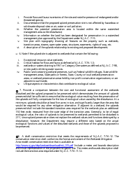 Upland Preservation Mitigation Proposal Checklist - New Jersey, Page 2