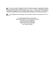 Upland Preservation Mitigation Proposal Checklist - New Jersey, Page 3