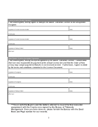 License Assignment Form - New Jersey, Page 2