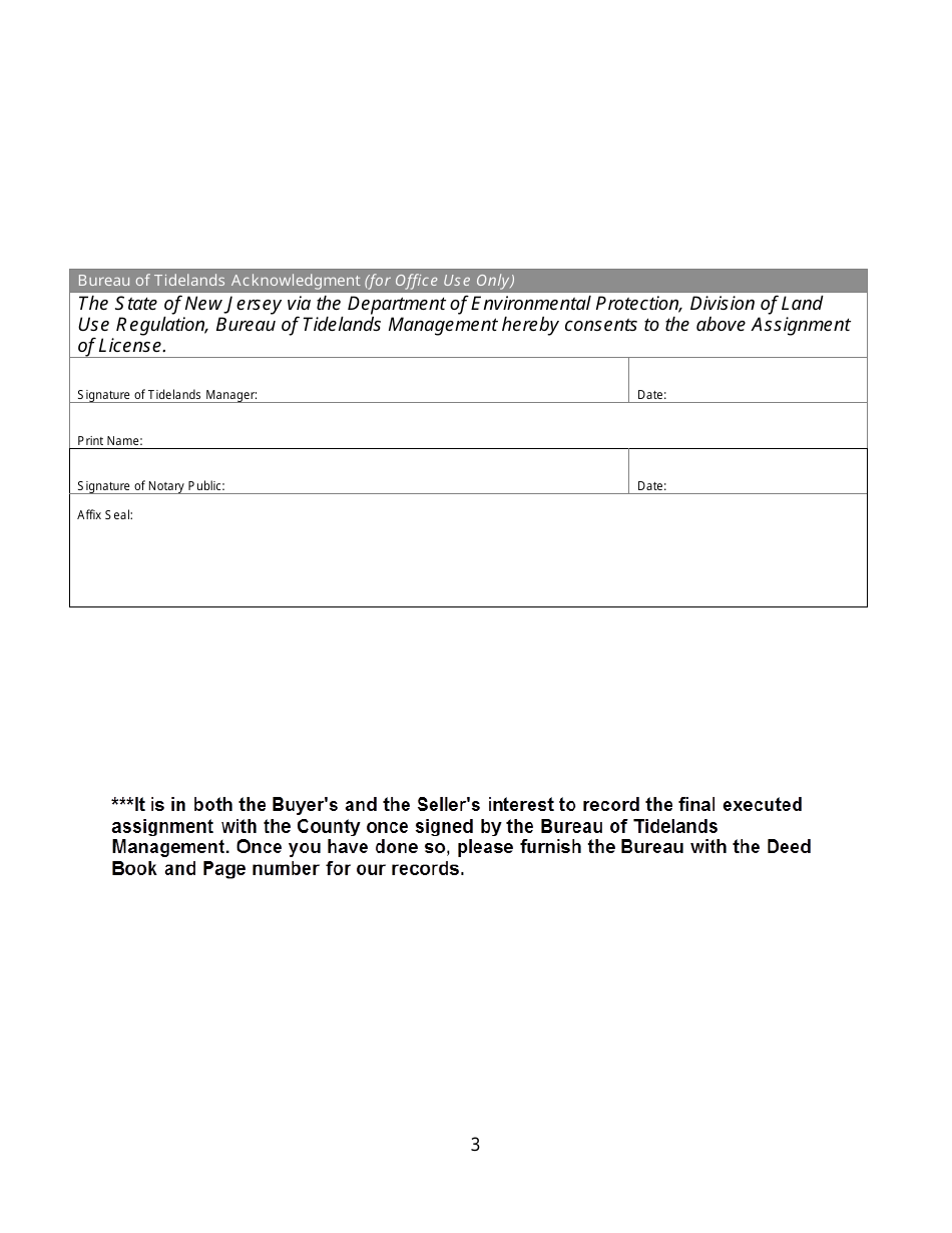 License Assignment Form - New Jersey, Page 3