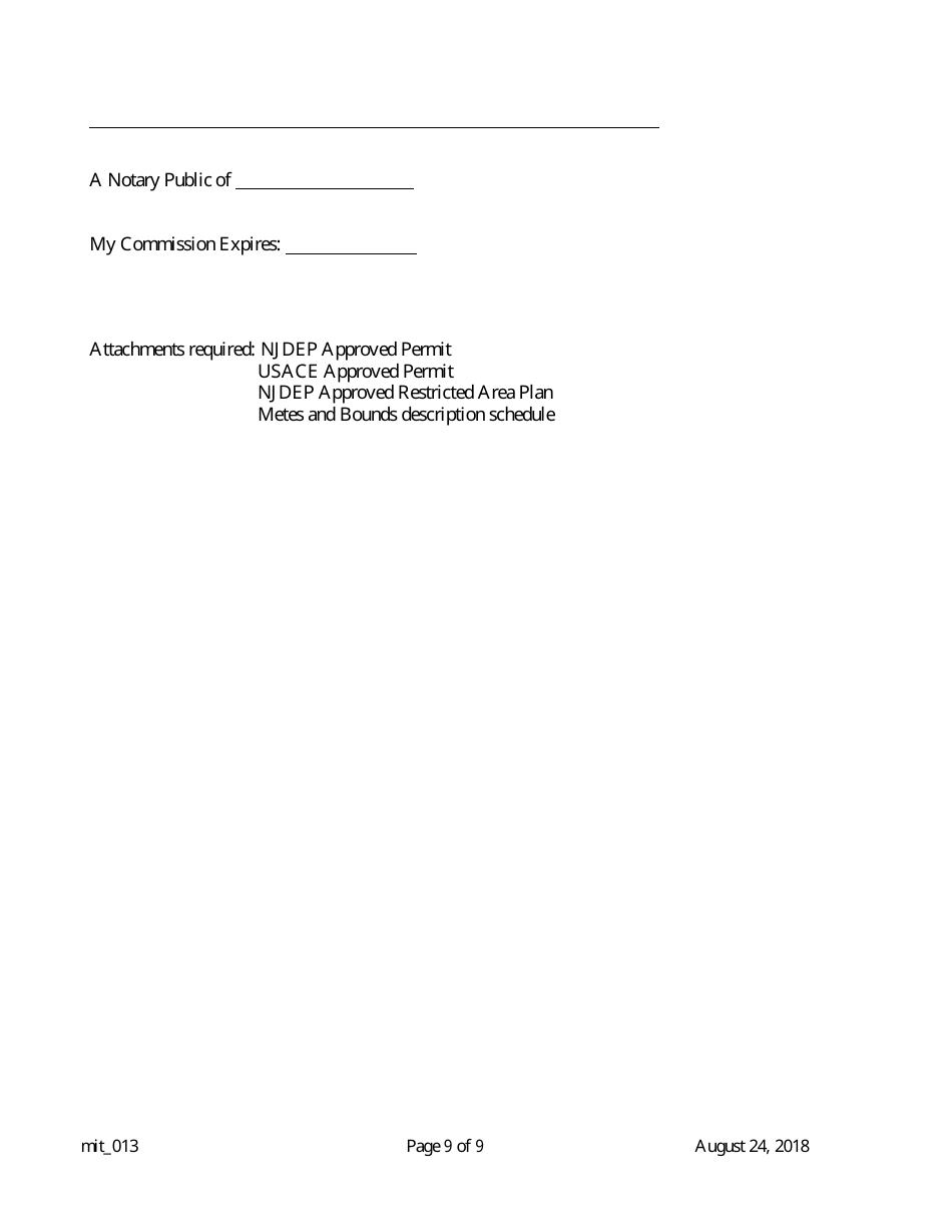 Grant of Conservation Restriction (Non-routine Mitigation Site / Mitigation Banks) - New Jersey, Page 9