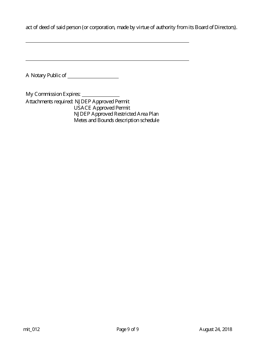 Grant of Conservation Restriction (Routine Mitigation Site) - New Jersey, Page 9