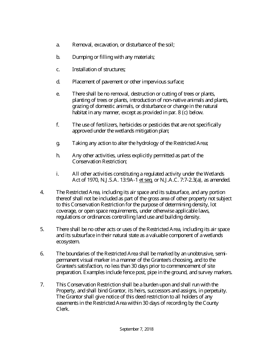 Grant of Conservation Restriction (Czm Mitigation Site Area) - New Jersey, Page 3
