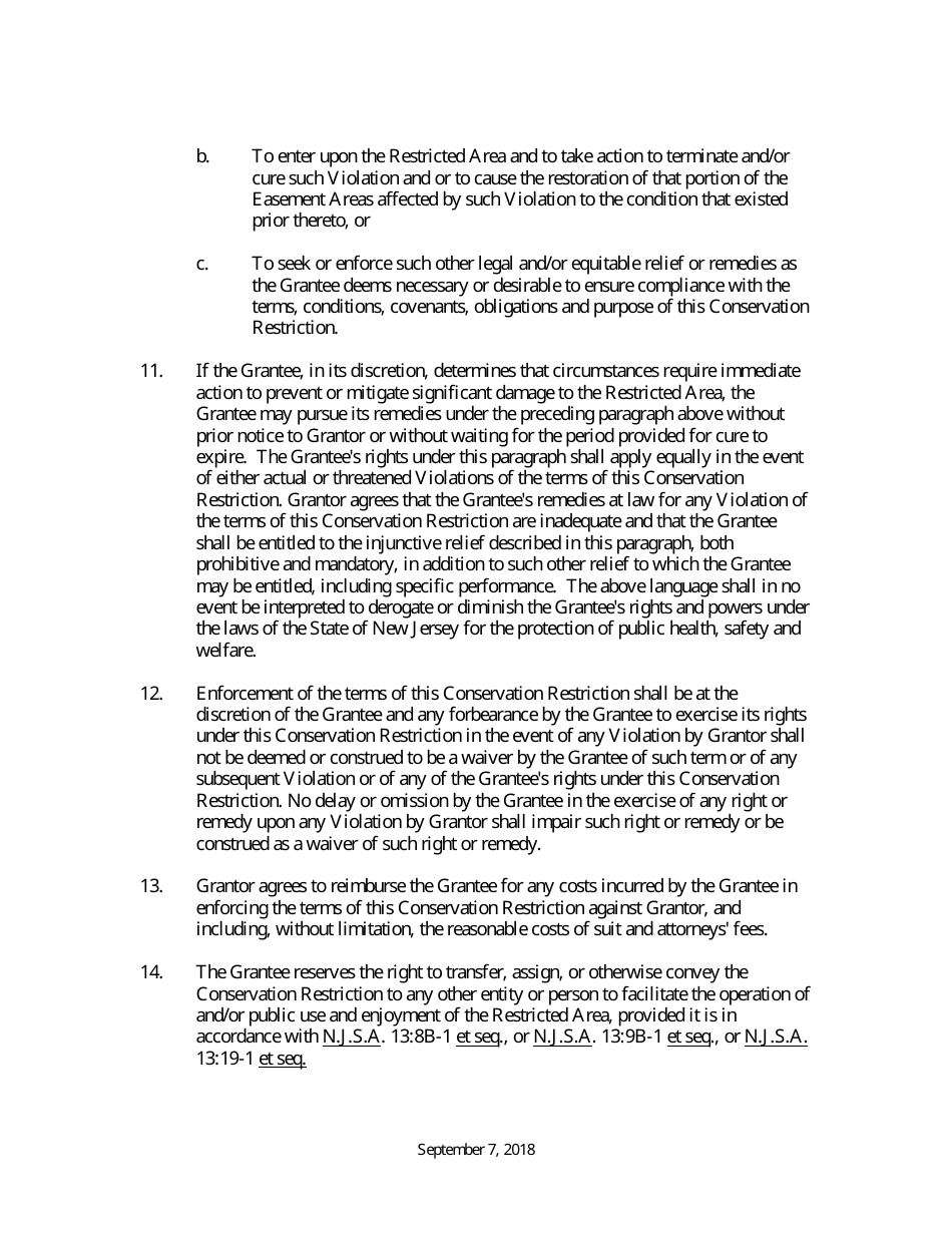 Grant of Conservation Restriction (Czm Mitigation Site Area) - New Jersey, Page 5