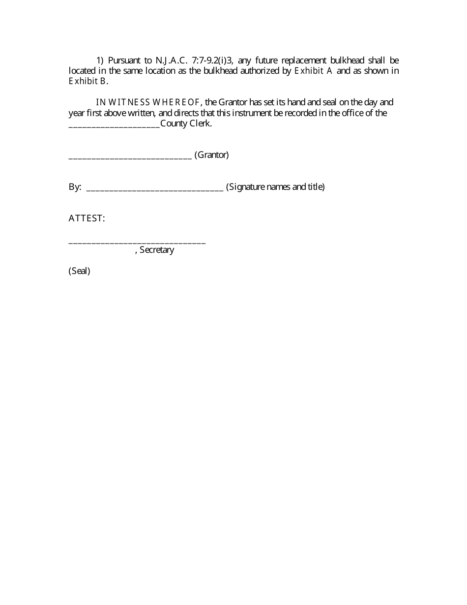 Declaration of Conservation Restriction (Bulkheads in Shellfish Habitat) - New Jersey, Page 2