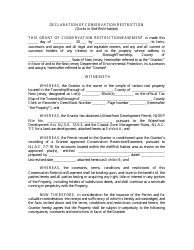 Declaration of Conservation Restriction (Docs in Shellfish Habitat) - New Jersey