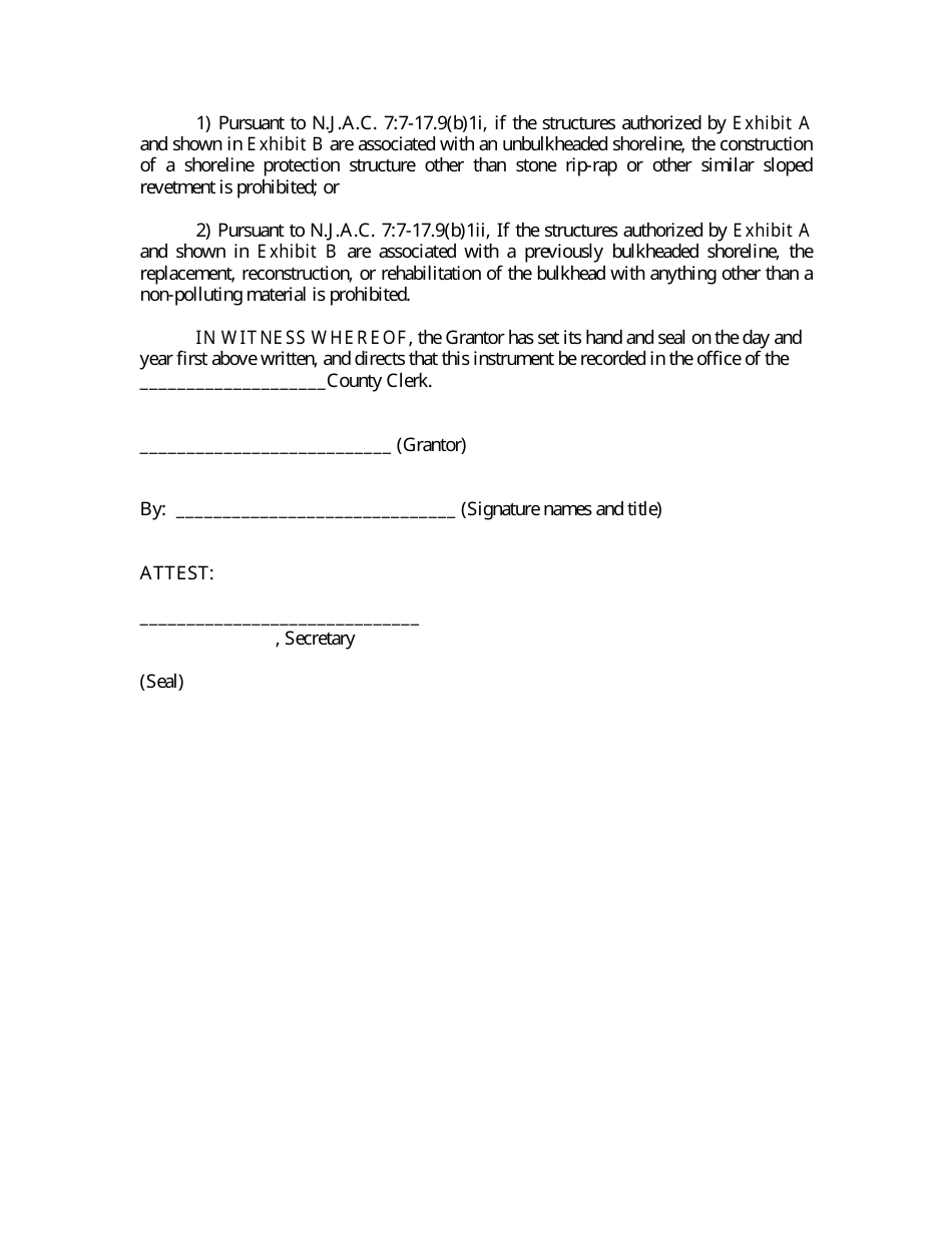 Declaration of Conservation Restriction (Docs in Shellfish Habitat) - New Jersey, Page 2