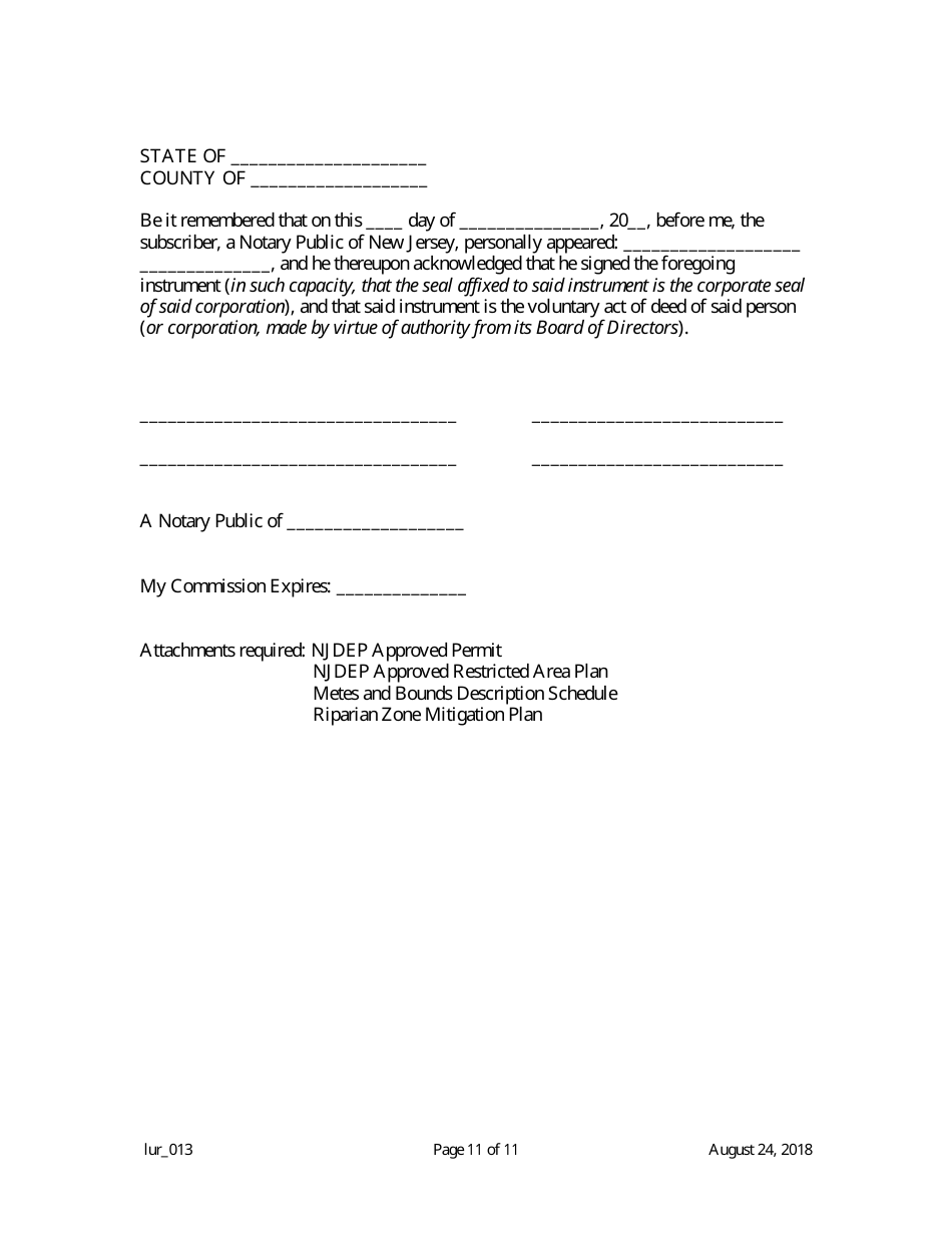 Grant of Conservation Restriction (Riparian Zone Mitigation) - New Jersey, Page 11