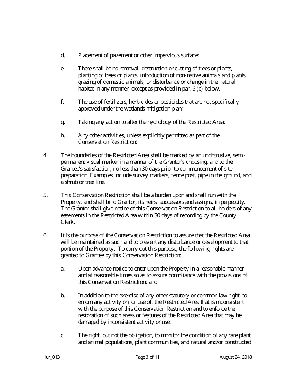 Grant of Conservation Restriction (Riparian Zone Mitigation) - New Jersey, Page 3