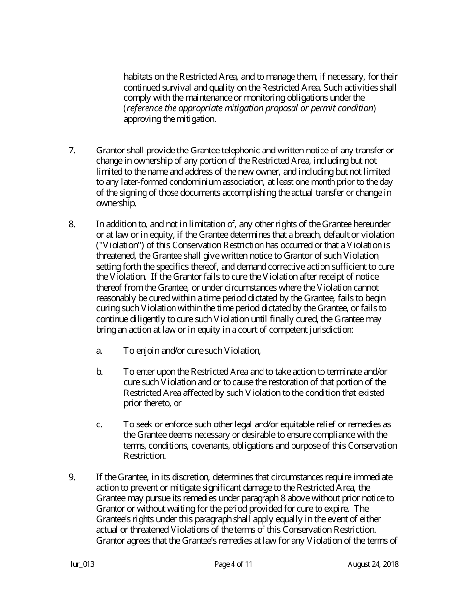 Grant of Conservation Restriction (Riparian Zone Mitigation) - New Jersey, Page 4