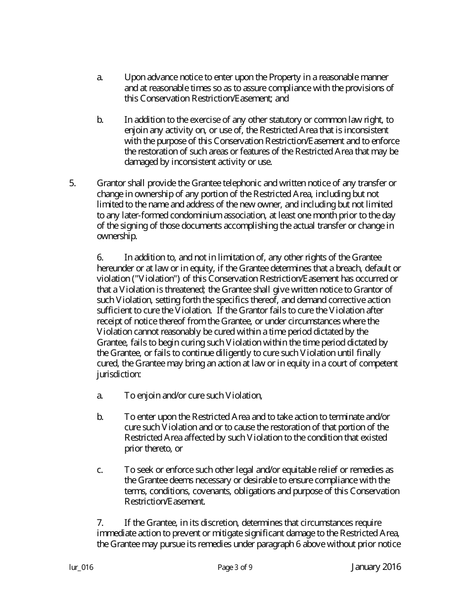 Grant of Conservation Restriction / Easement (Shore Protection Structure Area) - New Jersey, Page 3