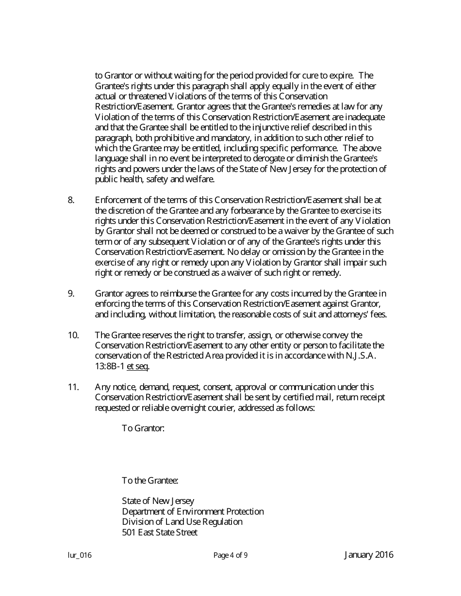 Grant of Conservation Restriction / Easement (Shore Protection Structure Area) - New Jersey, Page 4