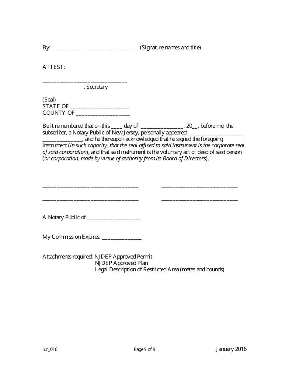 Grant of Conservation Restriction / Easement (Shore Protection Structure Area) - New Jersey, Page 9