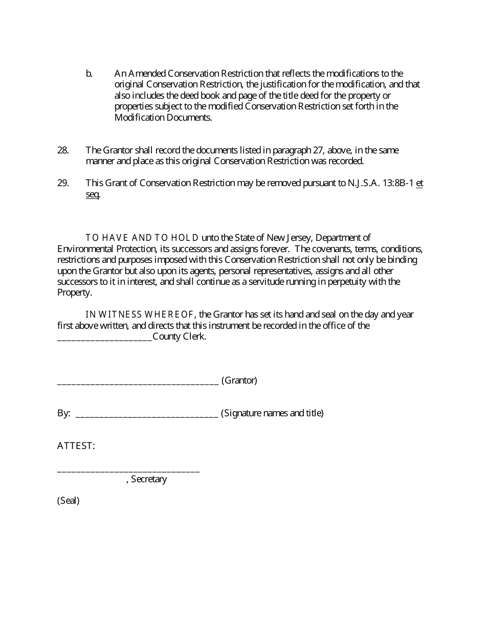 Grant of Conservation Restriction (Intertidal / Subtidal Mitigation Site Area) - New Jersey, Page 9