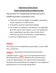 Document preview: Instructions for Pasrr Level II Psychiatric Evaluation - New Jersey
