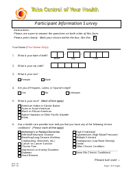 Form ACS-19 Participant Information Survey - New Jersey