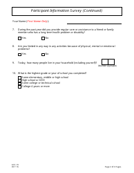 Form ACS-19 Participant Information Survey - New Jersey, Page 2