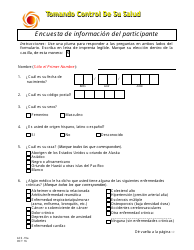 Document preview: Formulario ACS-19A Encuesta De Informacion Del Participante - New Jersey (Spanish)
