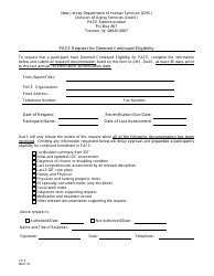 Form CP-3 &quot;Pace Request for Deemed Continued Eligibility&quot; - New Jersey