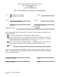 Document preview: Form CP-18 Pace Participant Voluntary Withdrawal - New Jersey