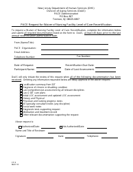 Form CP-4 &quot;Pace Request for Waiver of Nursing Facility Level of Care Recertification&quot; - New Jersey
