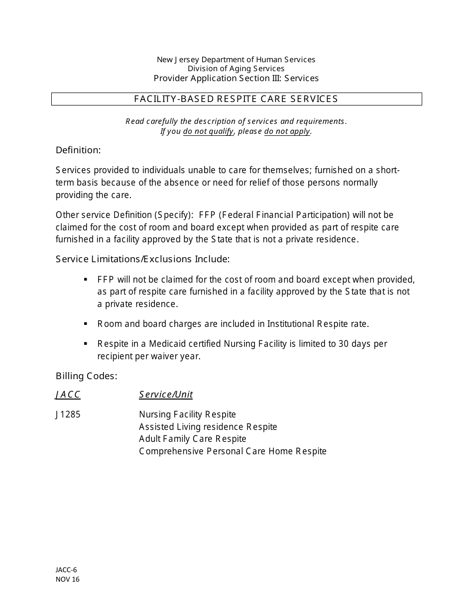 Form JACC-6 Section III - Fill Out, Sign Online and Download Printable