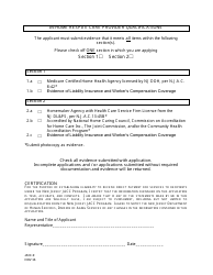 Form JACC-9 Jacc Provider Application, Section Iii: in-Home Respite Care Services - New Jersey, Page 2