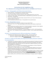 Document preview: Instructions for Form LTC-26 Pre-admission Screening and Resident Review (Pasrr) Level I Screening Tool - New Jersey
