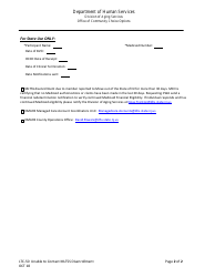 Form LTC-50 Unable to Contact/Inaccessible Member Request for Mltss Disenrollment - New Jersey, Page 2