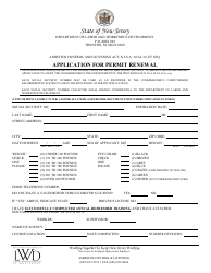 Form ACL-5 Application for Permit Renewal - New Jersey
