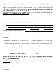 Form ACL-5 Application for Permit Renewal - New Jersey, Page 2