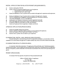 Explosive Permit Application - Blaster&#039;s Use Permit - New Jersey, Page 2
